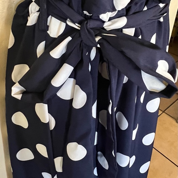 Woman’s Navy Blue White Dots Dress - Picture 4 of 6